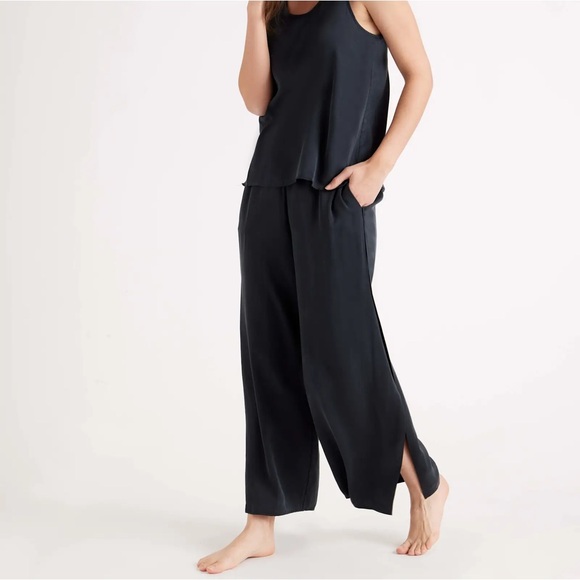Quince 100% Washable Silk Pajama Pants Black Size Small - Picture 2 of 13